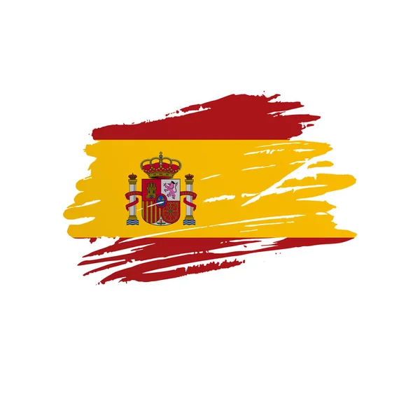 Spanien Flagga Nation Vektor Land Flagga Trextured Grunge Repor Pensel — Stock vektor