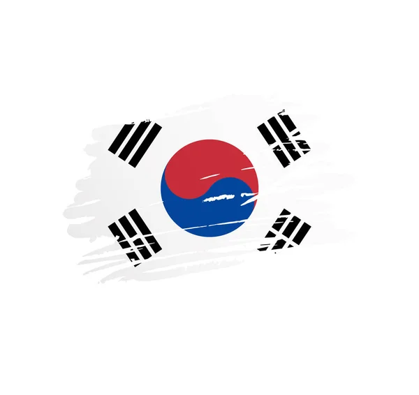 Флаг Южной Кореи Векторный Флаг Страны Развеянный Гигантским Штрихом Кисти — стоковый вектор