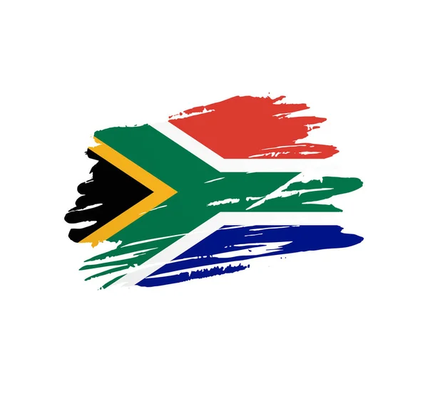 Bandera Sudáfrica Bandera Del País Vector Nación Trextured Grunge Golpe — Vector de stock