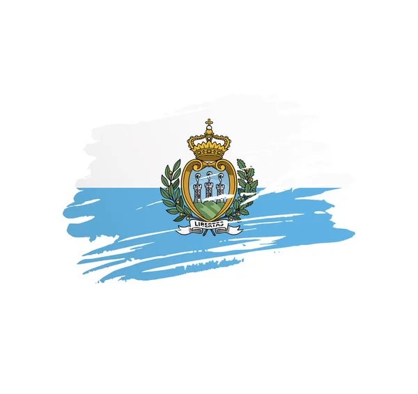 Прапор Сан Марино Національний Векторний Прапор Країни Трактат Грандж Штрихування — стоковий вектор