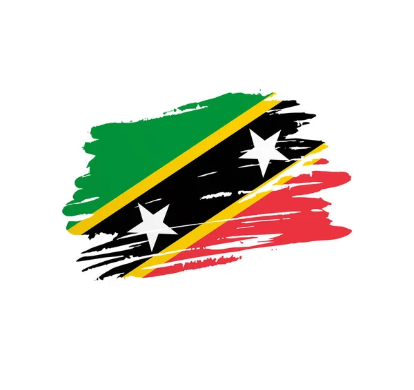 Saint Kitts Nevis Zászló Nemzet Vektor Ország Zászló Trextured Grunge — Stock Vector