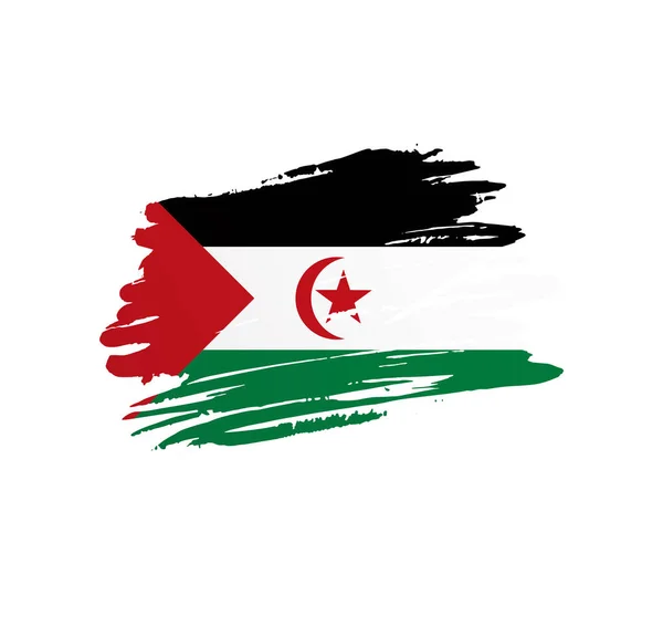 Sahra Arap Demokratik Cumhuriyeti Bayrağı Ulus Vekil Ülke Bayrağı Grunge — Stok Vektör