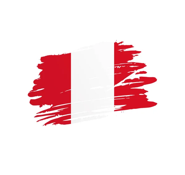 Peru Vlajka Národní Vektor Země Vlajka Trextured Grunge Scratchy Štětcem — Stockový vektor