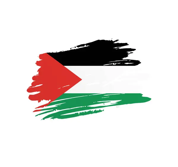 Palestina Vlajka Národní Vektor Země Vlajka Trextured Grunge Scratchy Štětec — Stockový vektor