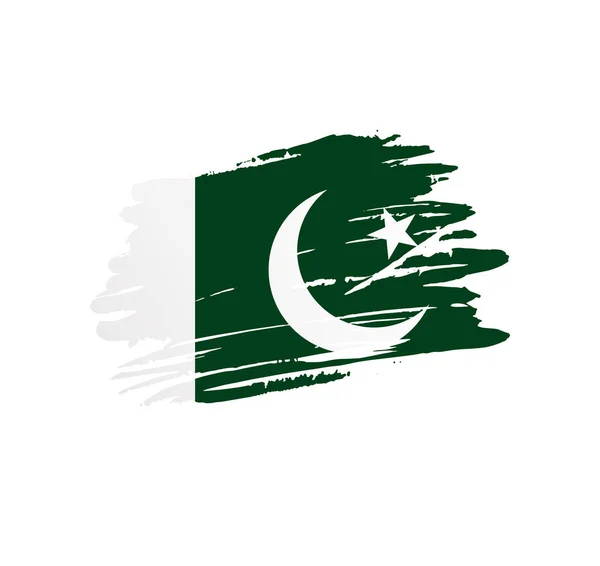 Флаг Пакистана Векторный Флаг Страны Развеянный Гигантским Штрихом Кисти — стоковый вектор