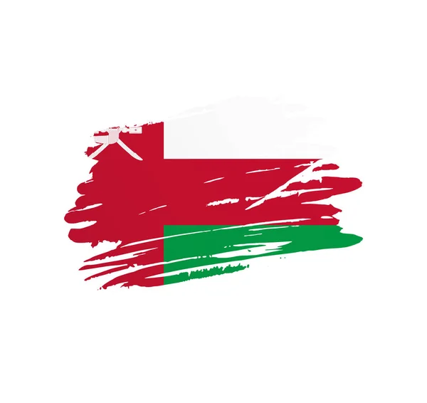 Bandera Omán Bandera Del País Vector Nación Trextured Grunge Pincelada — Archivo Imágenes Vectoriales