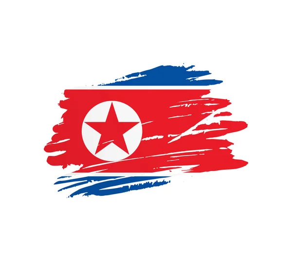 Flaga Korei Północnej Kraj Wektor Flaga Drży Grunge Zarysowania Pociągnięcia — Wektor stockowy