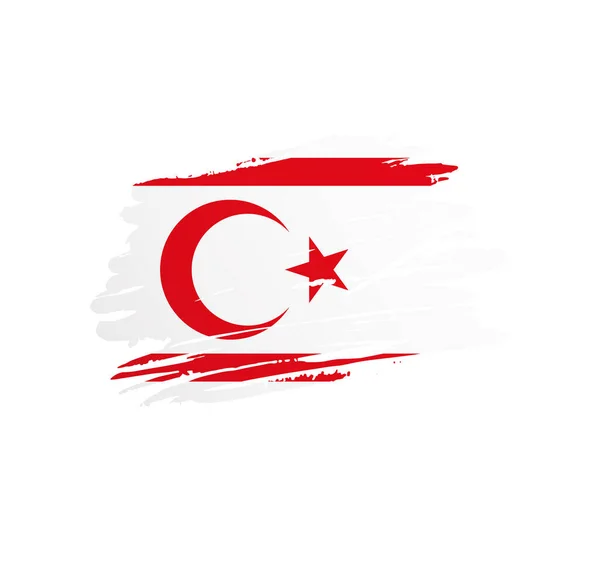 Bandeira Norte Chipre Bandeira País Vetor Nação Trextured Grunge Arranhão — Vetor de Stock