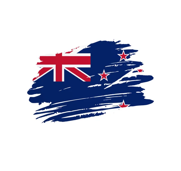 New Zealand Flag Nation Vektor Land Flag Trextured Grunge Kradse – Stock-vektor