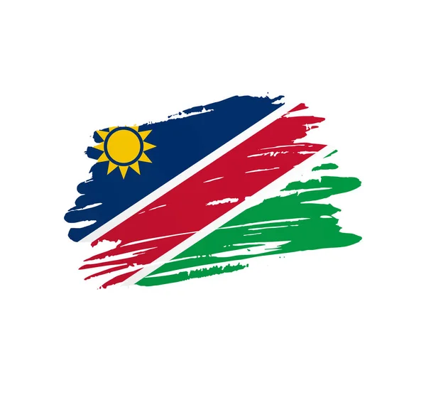 Namibya Bayrağı Ulus Vektör Ülke Bayrağı Grunge Grunchy Brush Stroke — Stok Vektör