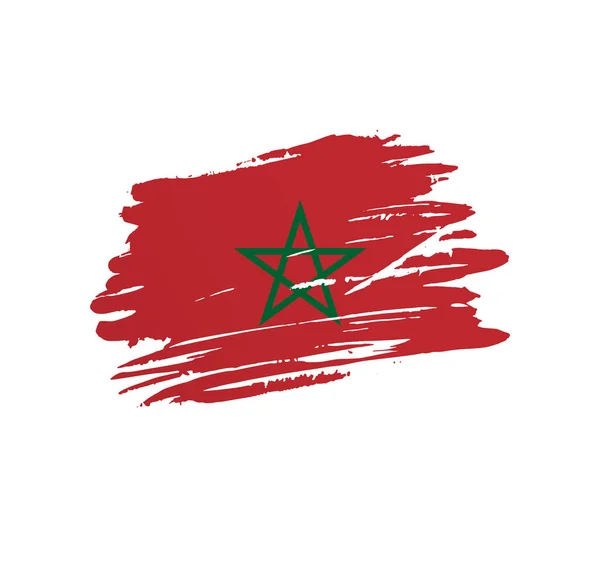 Флаг Марокко Векторный Флаг Страны Развеянный Гигантским Штрихом Кисти — стоковый вектор