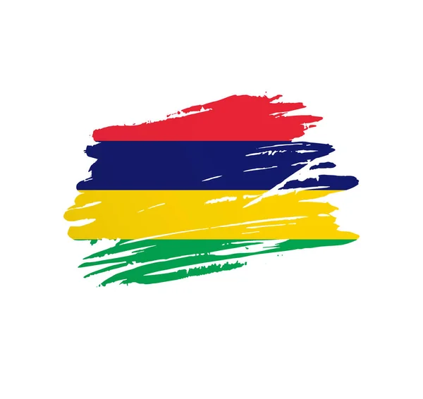 Mauritius Bayrağı Ulus Vektör Ülke Bayrağı Grunge Grunchy Brush Stroke — Stok Vektör