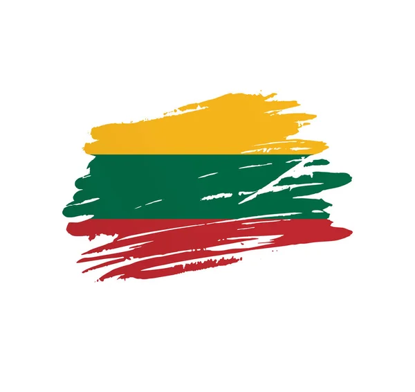 Litauen Flagge Nation Vektor Länderfahne Zittert Grunge Kratzigen Pinselstrich — Stockvektor