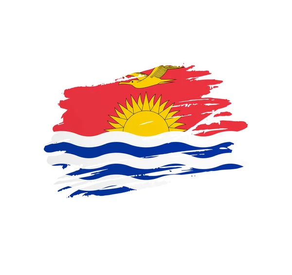 Bandera Kiribati Bandera Del País Vector Nación Trextured Grunge Pincelada — Archivo Imágenes Vectoriales