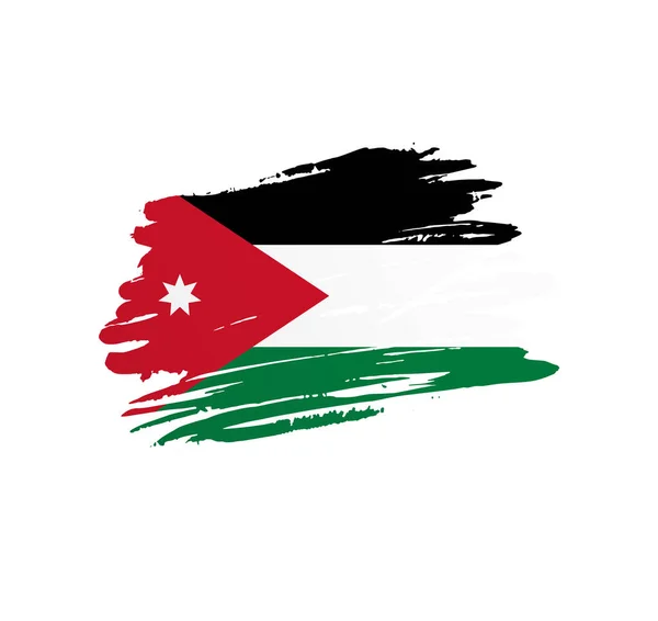 Bandera Jordania Bandera Del País Vector Nación Trextured Grunge Pincelada — Archivo Imágenes Vectoriales