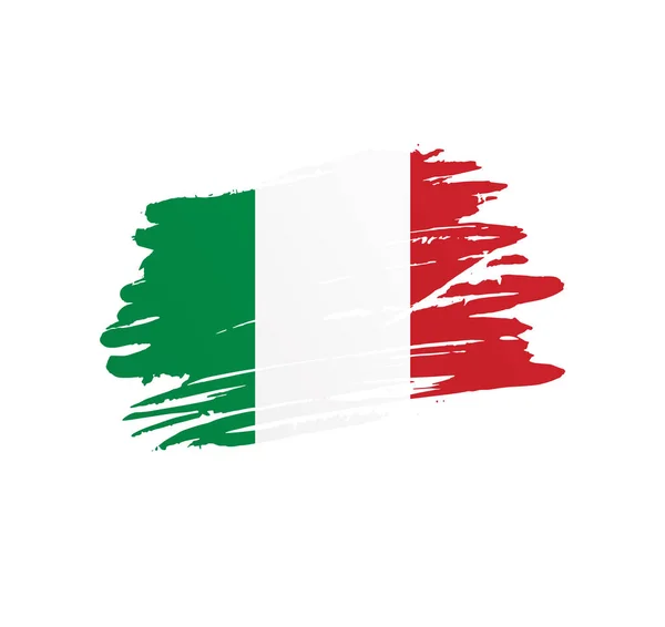 Флаг Италии Векторный Флаг Страны Развеянный Мазком Кисти Гранжа — стоковый вектор