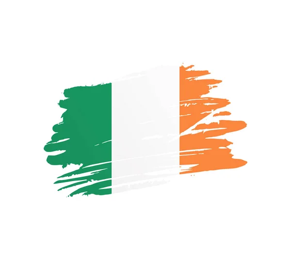 Ireland Flag Nation Vector Country Flag Trextured Grunge Scratchy Brush — Stock Vector