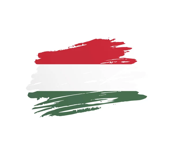 Maďarsko Vlajka Národní Vektor Země Vlajka Trextured Grunge Scratchy Štětec — Stockový vektor