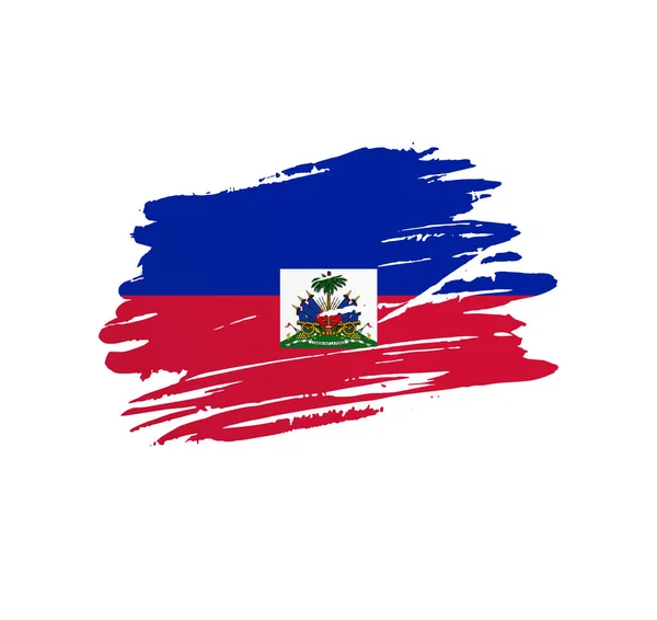 Haiti Zászló Nemzet Vektor Ország Zászló Trexturált Grunge Kaparós Ecset — Stock Vector