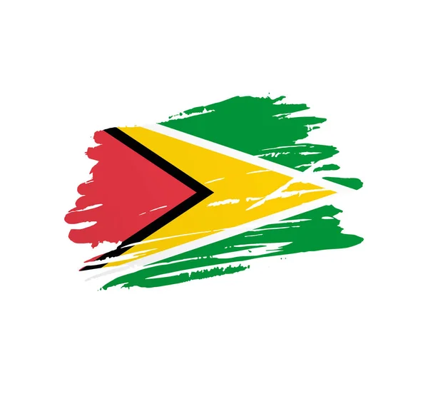 Guyana Flagge Nation Vektor Länderflagge Grunge Kratzigen Pinselstrich Zittert — Stockvektor