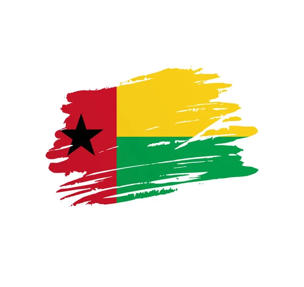 Flaga Gwinei Bissau Flaga Kraju Wektor Drążony Grunge Zarysowania Pociągnięcia — Wektor stockowy