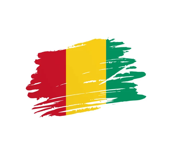 Прапор Гвінеї Національний Векторний Прапор Країни Трактат Грандж Штрихування Щітки — стоковий вектор