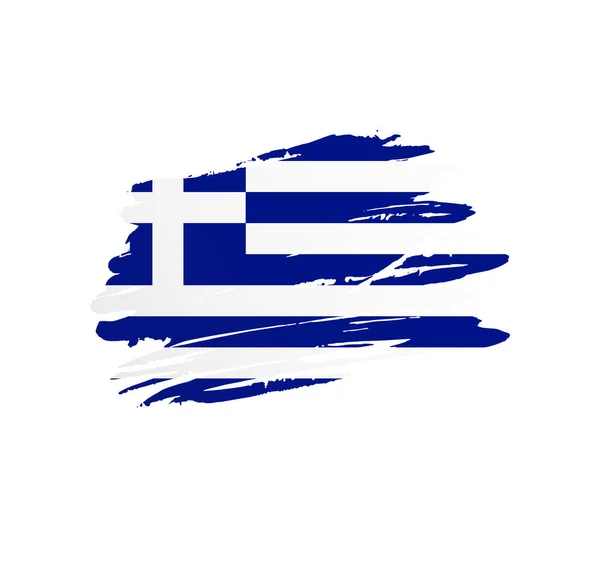 ギリシャの旗 国のベクトル国の旗は グランジスクラッチブラシストロークでトレキュレート — ストックベクタ