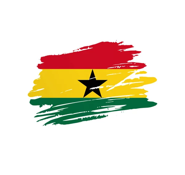 Ghanská Vlajka Národní Vektorová Země Vlajka Trextured Grunge Scratchy Brush — Stockový vektor
