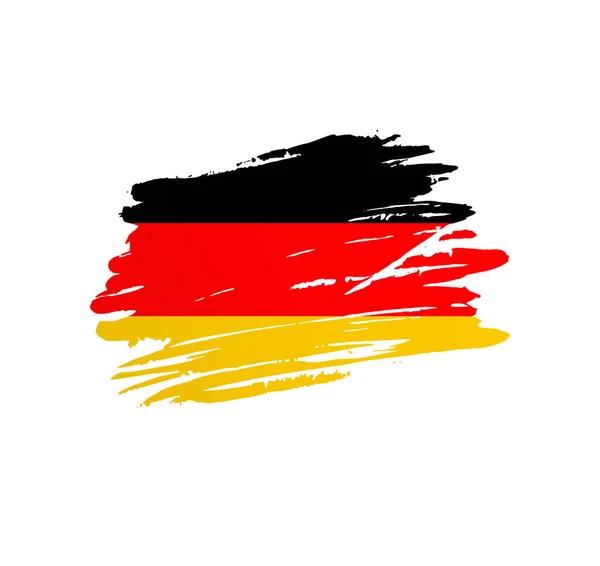 Σημαία Γερμανίας Χώρα Διάνυσμα Σημαία Trextured Grunge Scratchy Πινέλο Εγκεφαλικό — Διανυσματικό Αρχείο