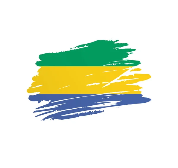 Gabon Bayrağı Ulus Vektör Bayrağı Grunge Grunchy Brush Stroke Ile — Stok Vektör