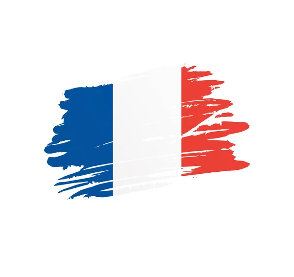 Bandeira França Bandeira País Vetor Nação Trextured Grunge Arranhado Pincel — Vetor de Stock