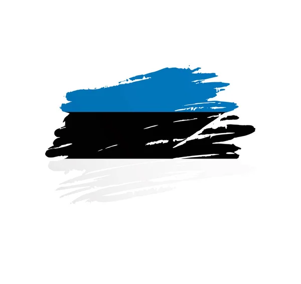 Σημαία Εσθονίας Σημαία Χώρας Διάνυσμα Trextured Grunge Scratchy Πινέλο Εγκεφαλικό — Διανυσματικό Αρχείο