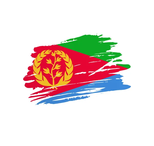 Bandera Eritrea Bandera Del País Vector Nación Trextured Grunge Pincelada — Vector de stock