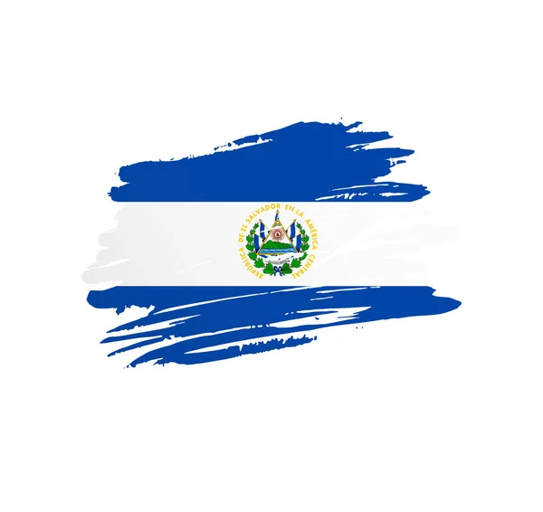Флаг Сальвадора Векторный Флаг Страны Развеянный Гигантским Штрихом Кисти — стоковый вектор
