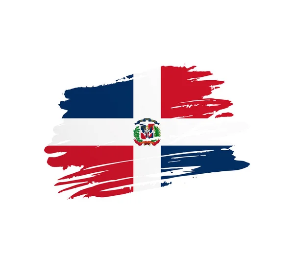 ドミニカ共和国の国旗 全国ベクトルの国旗がグランジ スクラッチ ブラシ ストロークでトレキュレート — ストックベクタ