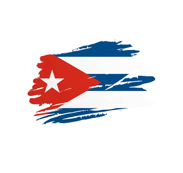Bandera Cuba Bandera País Vectorial Nacional Trextured Grunge Pincelada Rasposa — Archivo Imágenes Vectoriales