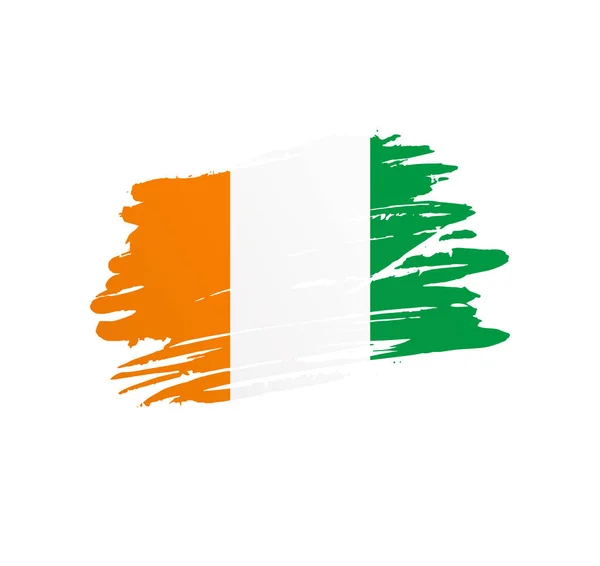 Citat Elfenbenskusten Flagga Nation Vektor Land Flagga Trextured Grunge Repor — Stock vektor