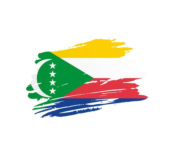 Bandeira Das Comores Bandeira País Vetor Nação Trextured Grunge Scratchy — Vetor de Stock