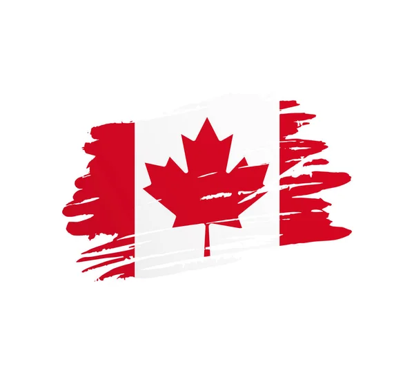 Bandera Canadá Bandera Del País Vector Nación Trextured Grunge Pincelada — Archivo Imágenes Vectoriales