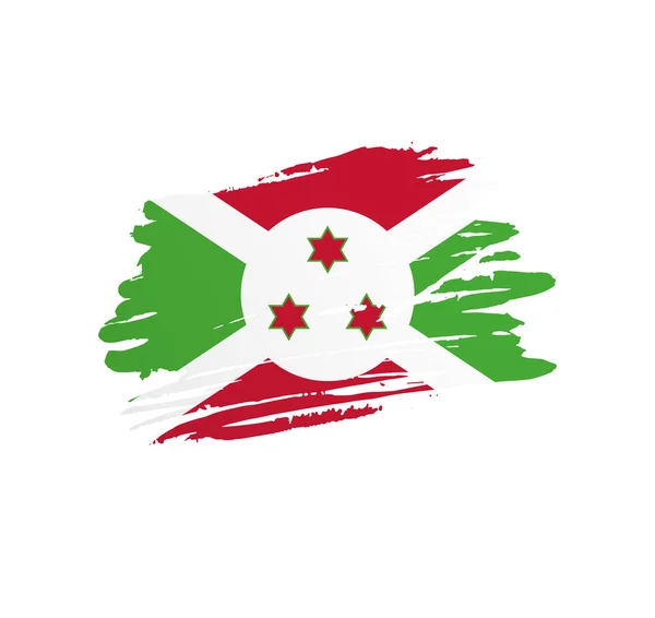 Burundi Flag Národní Vektor Země Vlajky Trextured Grunge Scratchy Brush — Stockový vektor