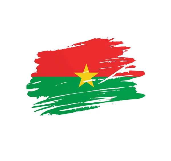 Flaga Burkina Faso Wektor Kraju Flaga Drży Grunge Zarysowania Pociągnięcia — Wektor stockowy