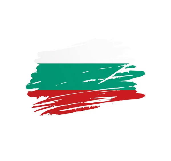 Bulgaristan Bayrağı Ulus Vektör Bayrağı Grunge Çizik Fırça Darbesiyle Dalgalandı — Stok Vektör