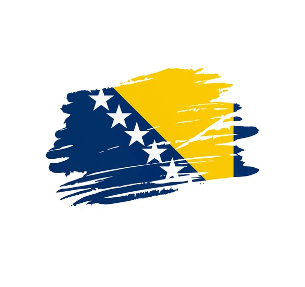 Bosnia Herzegovina Flag Nation Vector Country Flag Trextured Grunge Scratchy — Stock Vector