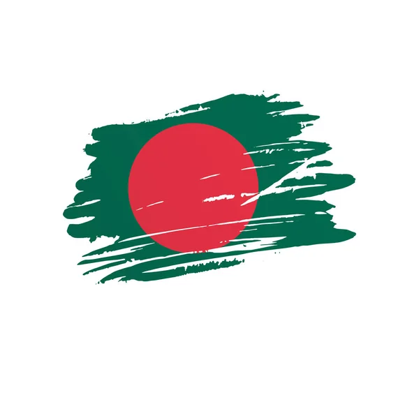 Σημαία Μπανγκλαντές Χώρα Διάνυσμα Σημαία Trextured Grunge Scratchy Πινέλο Εγκεφαλικό — Διανυσματικό Αρχείο