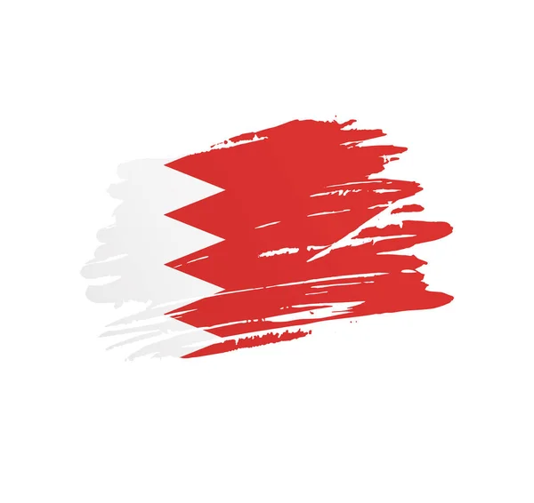 Bandiera Bahrain Bandiera Nazionale Vettoriale Trapanata Grunge Colpo Spazzola Graffiante — Vettoriale Stock