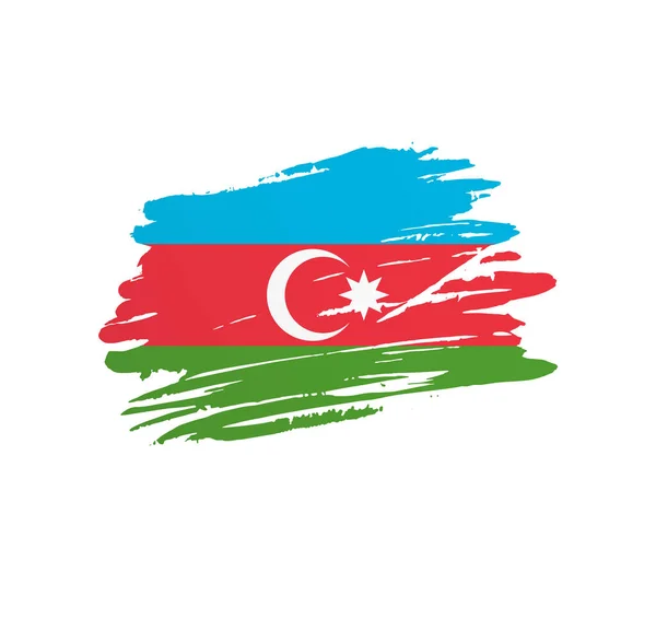 Flagge Von Aserbaidschan Flagge Eines Landes Das Grunge Kratzbürstenstrich Erstarrt — Stockvektor
