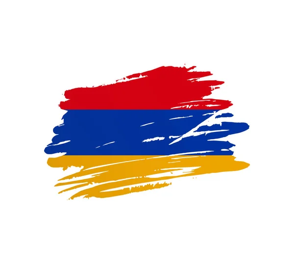 Flaga Armenii Kraj Wektor Flaga Drży Grunge Zarysowania Pociągnięcia Pędzla — Wektor stockowy