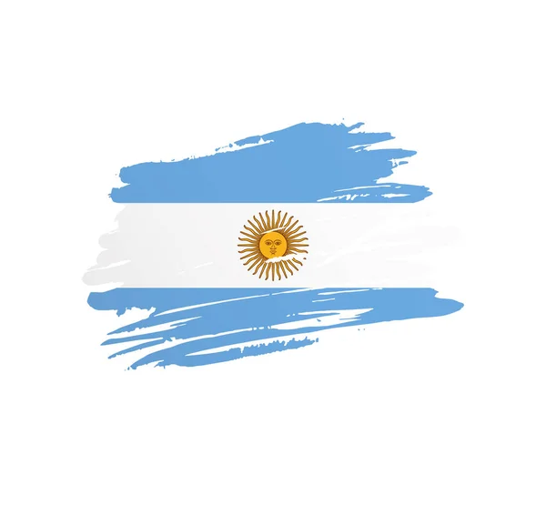 阿根廷的国旗 国家矢量国旗在刺痛的刷子笔划中飘扬 — 图库矢量图片