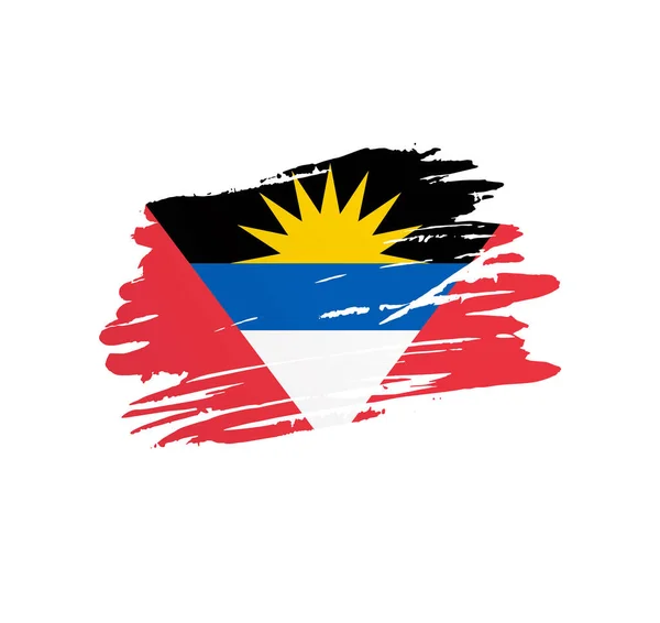 Antigua Barbuda Zászló Nemzet Vektor Ország Zászló Trexturált Grunge Kaparós — Stock Vector