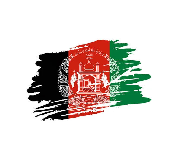 阿富汗国旗 国家矢量国旗纹丝不动地挂在树梢上 — 图库矢量图片